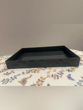 Poppin Large Accessory Tray, Dark Gray, Preloved, Desktop Organizer